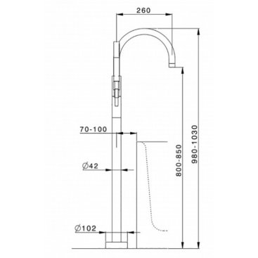 Смеситель для ванны Cisal Less New LN014200 черный