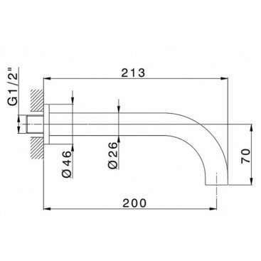 Излив для ванны Cisal Less New LN00024021