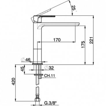 Смеситель для раковины Cisal LineaViva LV00150021