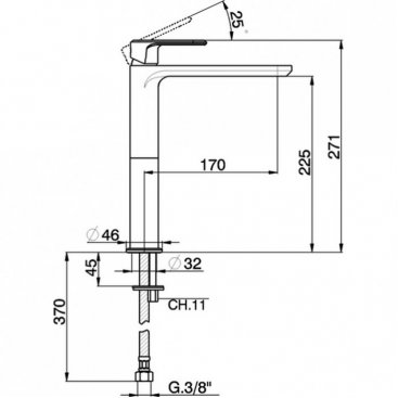 Смеситель для раковины Cisal LineaViva LV00354021