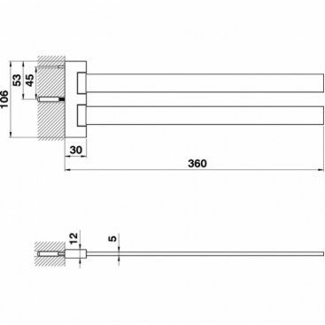 Полотенцедержатель 36 см Cisal Quad QU09021021