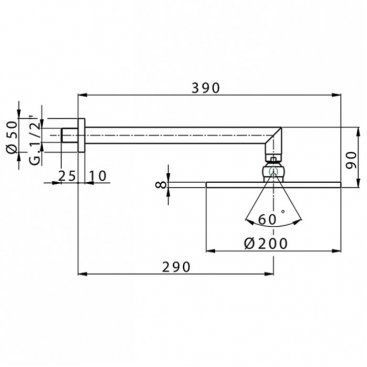 Верхний душ Cisal Shower DS01319021