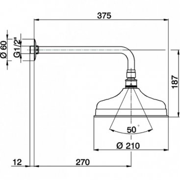 Верхний душ Cisal Shower DS0134012 бронза