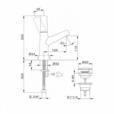 Смеситель для раковины Cisal Vita VI000514 черный