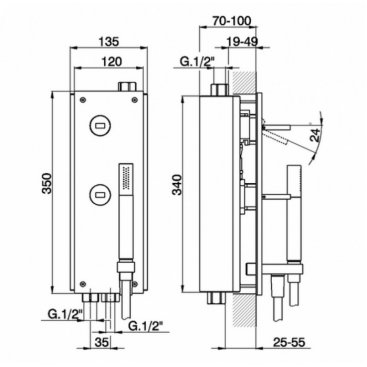 Смеситель для душа Cisal Wave WA00021021