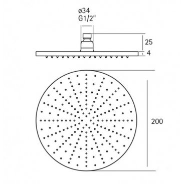 Верхний душ Cisal Xion DS016430D1