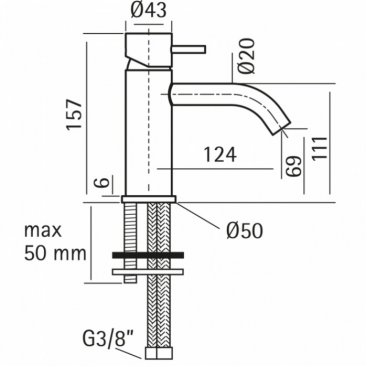 Смеситель для раковины Cisal Xion XI000544D1