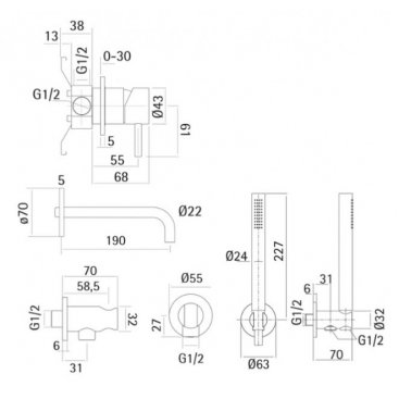 Смеситель для ванны Cisal Xion XI001101D1