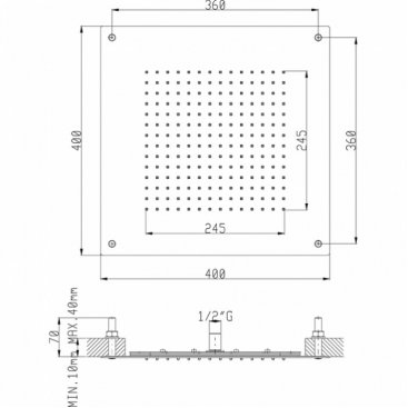 Верхний душ Cisal Zen Shower ZS025630D2