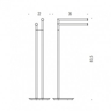 Стойка с двойным полотенцедержателем Colombo Mini B4038.CR