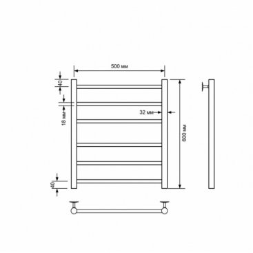 Полотенцесушитель водяной Comfysan Luce W-6 60/50, хром