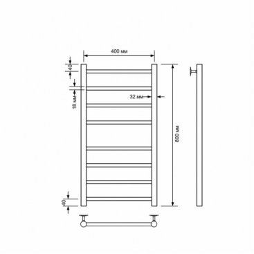 Полотенцесушитель водяной Comfysan Luce W-8 80/40, хром