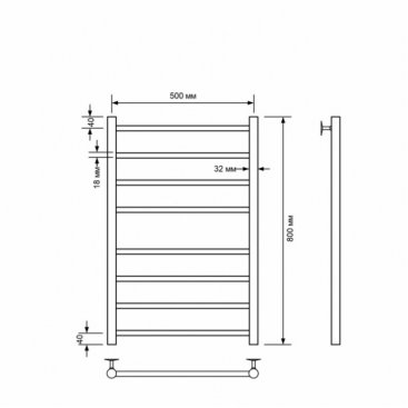 Полотенцесушитель водяной Comfysan Luce W-8 80/50, хром