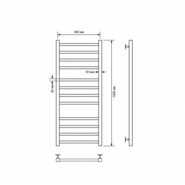 Полотенцесушитель водяной Comfysan Pioli-K W-10 100/40, черный