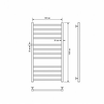 Полотенцесушитель водяной Comfysan Pioli-K W-10 100/50, белый