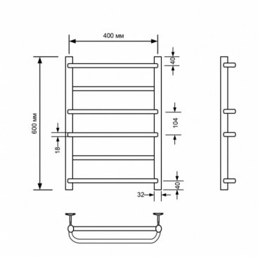 Полотенцесушитель водяной Comfysan Puro W-6 60/40, хром