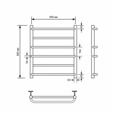 Полотенцесушитель водяной Comfysan Puro W-6 60/50, хром