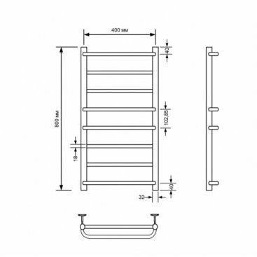 Полотенцесушитель водяной Comfysan Puro W-8 80/40, хром