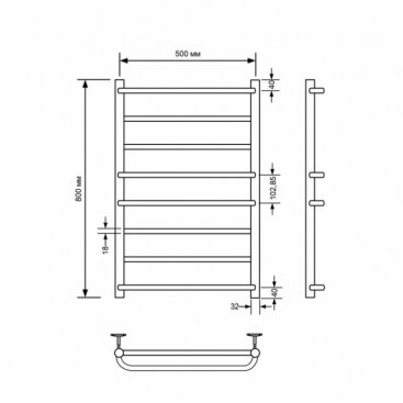 Полотенцесушитель водяной Comfysan Puro W-8 80/50, хром