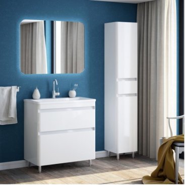 Мебель для ванной Corozo Алабама 80 см напольная белая