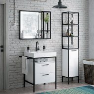 Мебель для ванной Corozo Айова 60 см черная/белая