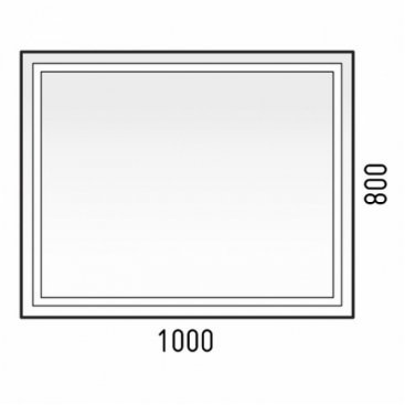 Зеркало с подсветкой Corozo Барго 100x80 см с часами