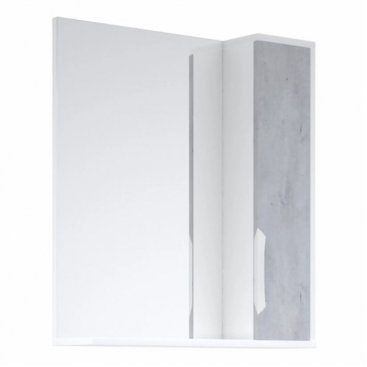 Зеркало со шкафчиком Corozo Чикаго 65 см бетон/белый