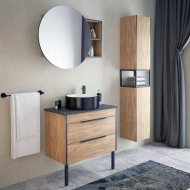 Мебель для ванной Corozo Форест 80 см сонома/черный