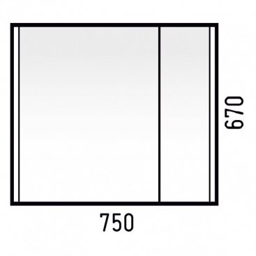 Зеркало-шкаф Corozo Верона 75 см лайн