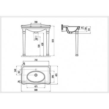 Раковина Creavit Antik AN080