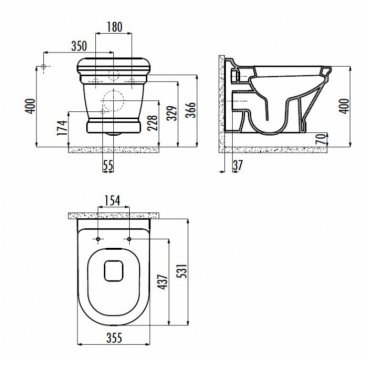 Унитаз Creavit Antik AN320.F