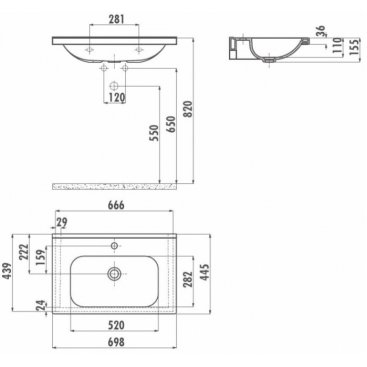 Раковина мебельная Creavit Ideal ID070