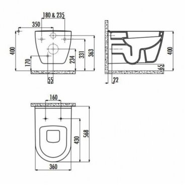 Унитаз Creavit Patera TP328 с функцией биде