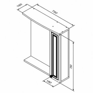 Зеркало со шкафчиком Damixa Palace One M41MPR0751WG