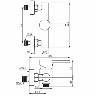 Смеситель для душа Damixa Scandinavian Pure 362000300