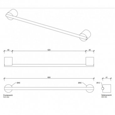 Полотенцедержатель Decor Walther Black Stone HTE60