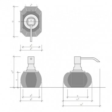 Дозатор мыла настольный Decor Walther Kristall SSP розовый/ хром