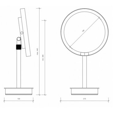 Косметическое зеркало Decor Walther Round Just Look SR черное