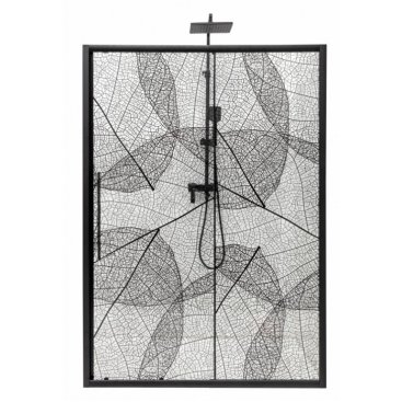 Душевая дверь регулируемая с рисунком Deto FB 120-140 см Black (черный профиль)