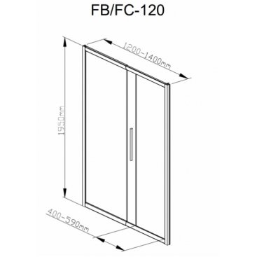 Душевая дверь регулируемая с рисунком Deto FB 120-140 см Black (черный профиль)