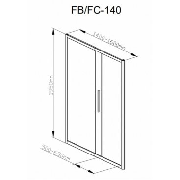 Душевая дверь Deto FC 140-160 Chrome