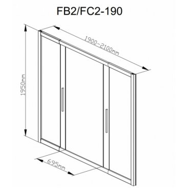 Душевая дверь Deto FC2 190-210 Chrome