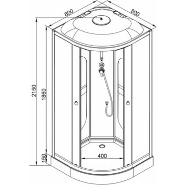 Душевая кабина Deto L 908 с электрикой