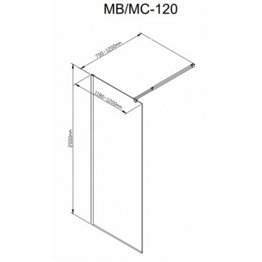 Душевая перегородка Deto LB 120 Black