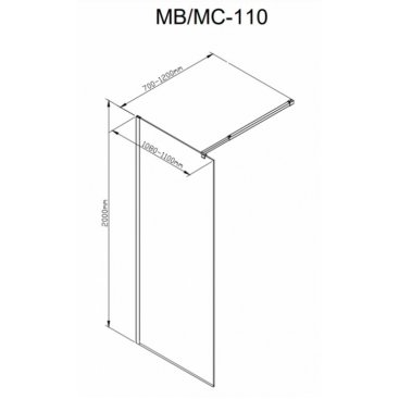 Душевая перегородка Deto MB 110 Black