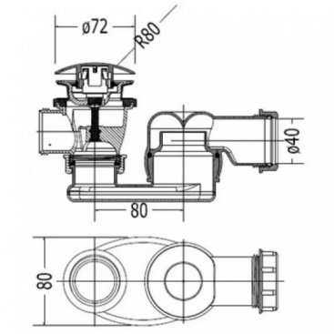 Сифон для ванны Devon&Devon SFAS400.51CR