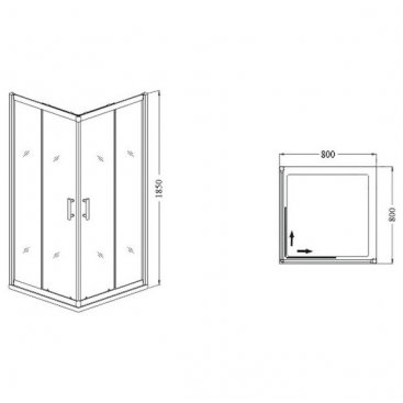 Душевой уголок Dolphin TN-205-J(4) 80x80 стекло прозрачное