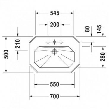 Раковина Duravit 1930 4387000301 70 см