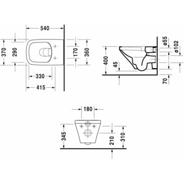 Унитаз подвесной Duravit DuraStyle 45510900A1