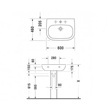 Раковина Duravit D-Code 23106000002